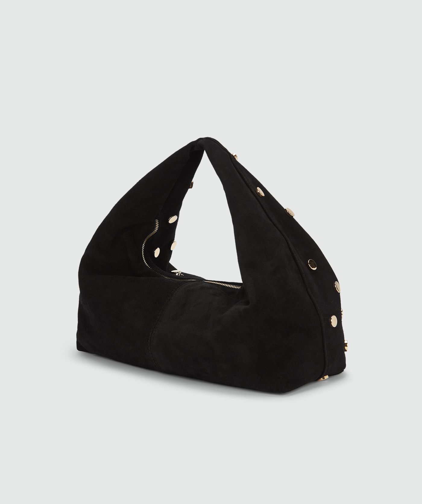 JV-LENA tas van suède met studs - black