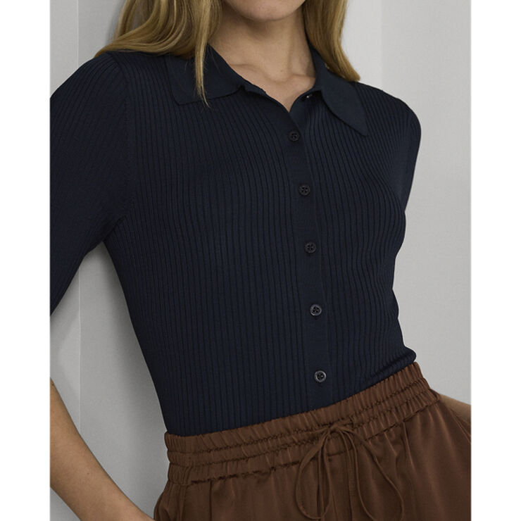 Lauren Ralph Lauren MATTE RAYON/NYLON-BUTTON DOWN Lauren navy
