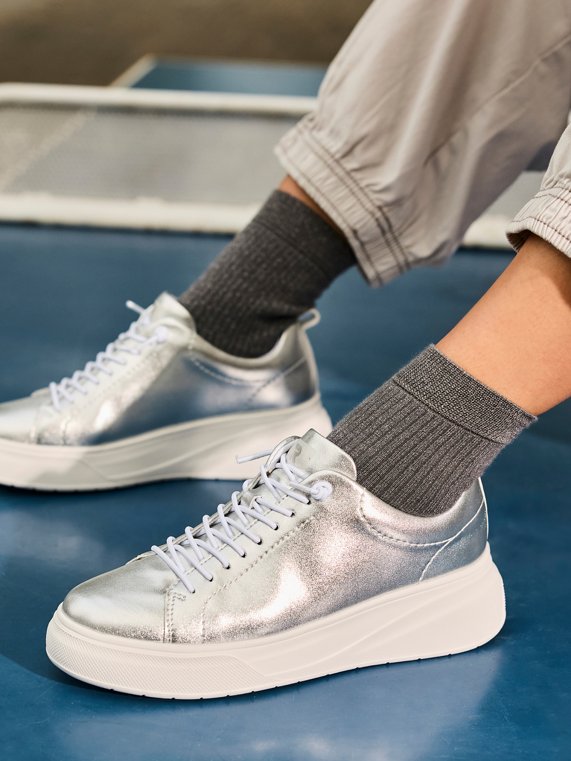 Rieker ShineWalk Silver Leather