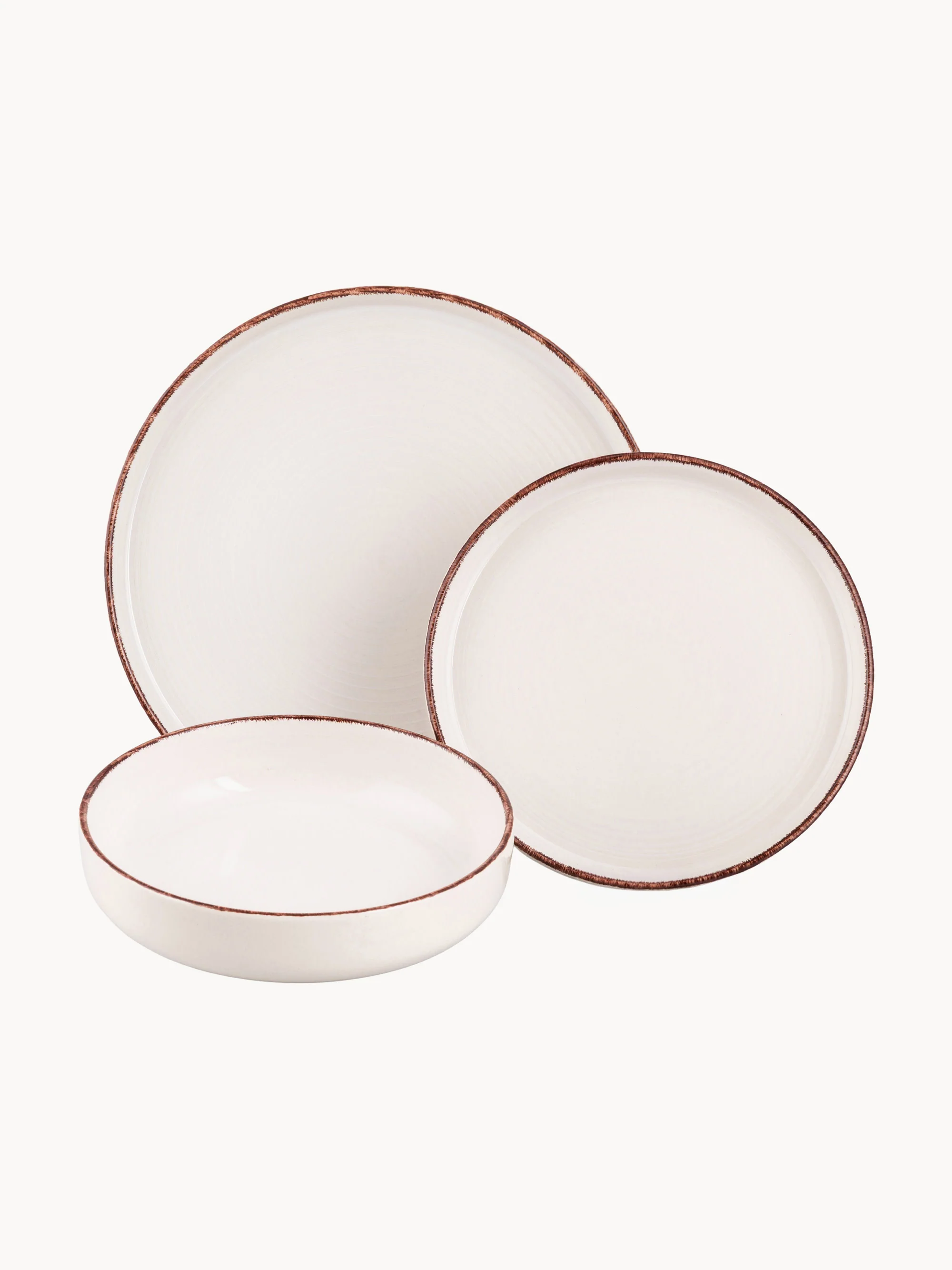 Handbeschilderde serviesset Baita Modern, 6 personen, 18-delig