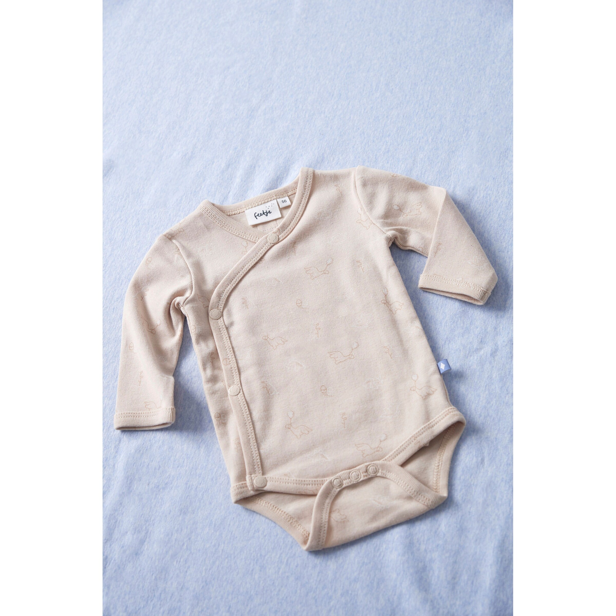 Feetje Wickelbody langarm Dinos beige
