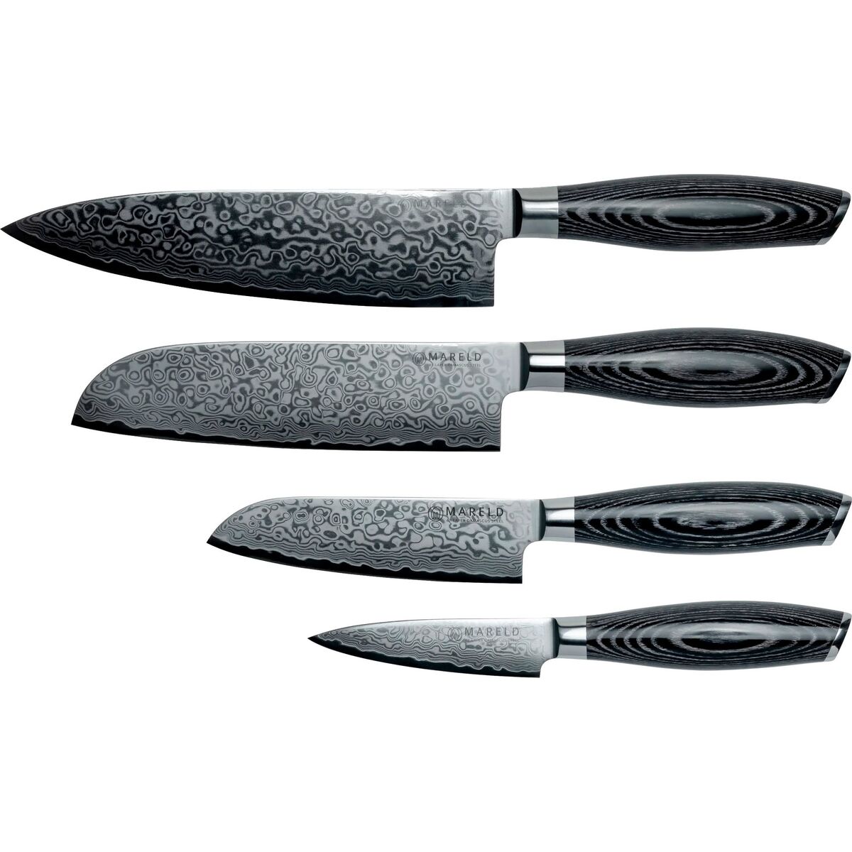 Akio Knivsett, 4 kniver, svart