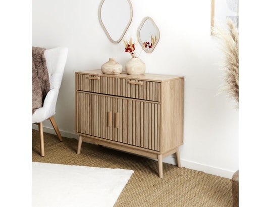 THE HOME DECO FACTORY - Buffet 2 tiroirs et 2 portes saulk en bois - marron