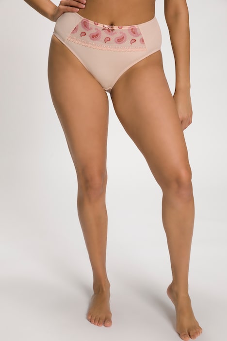 Midi-Slip, Paisley-Stickerei, High Waist