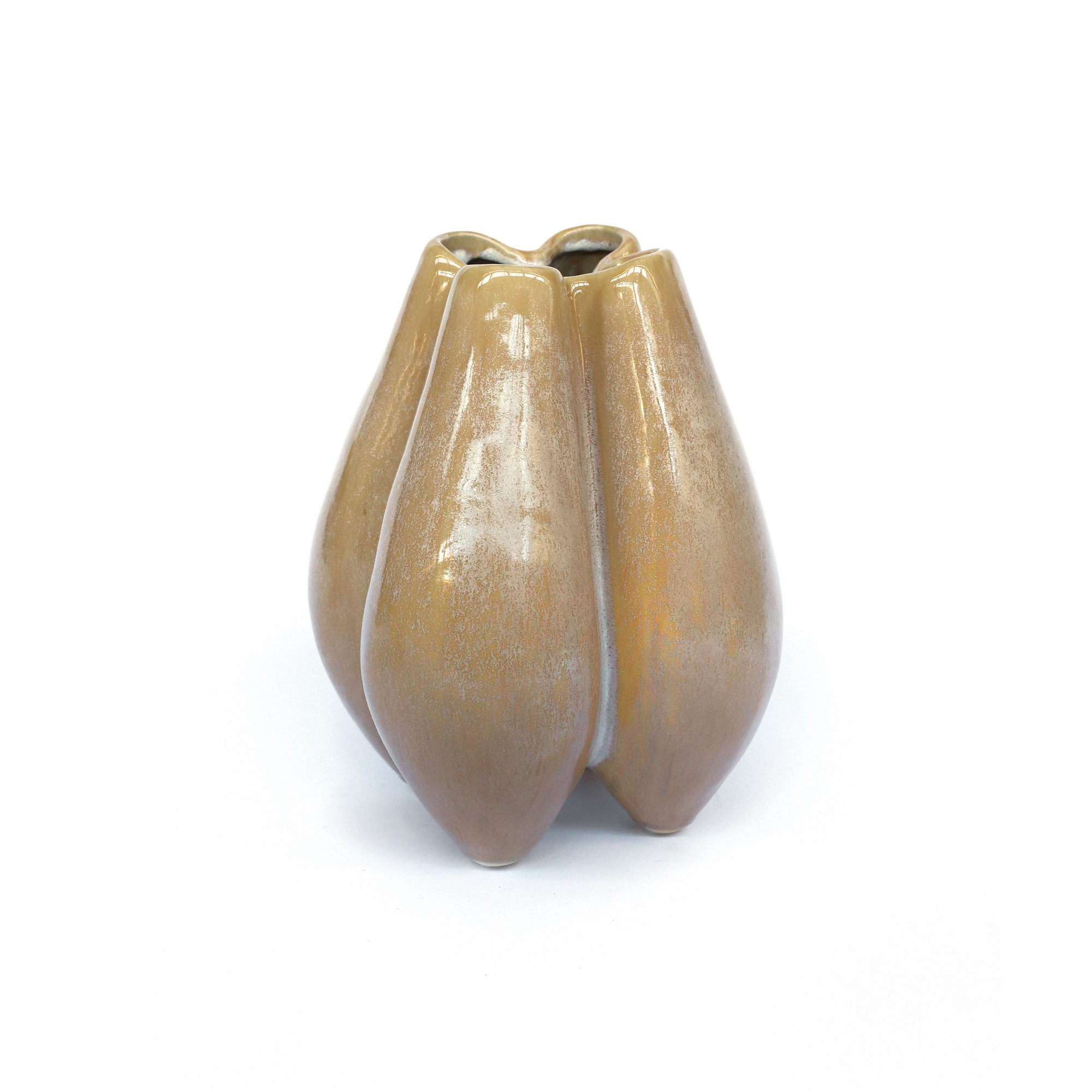 Keramikvase 'Four', braun, H 30,3 cm, B 26,5 cm, L 25,7 cm von fischer's lagerhaus