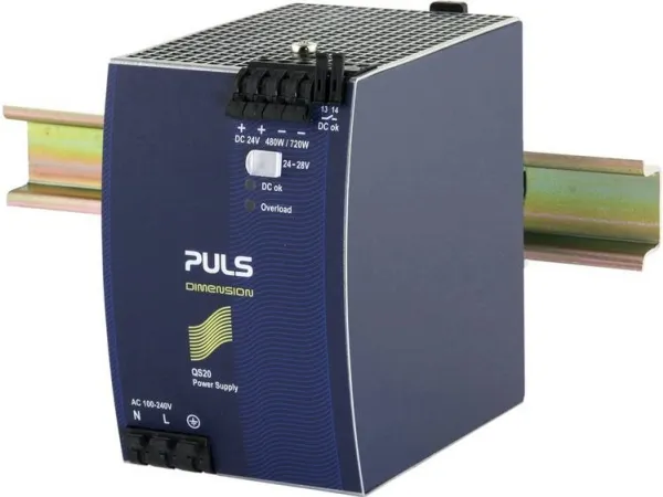 PULS DIMENSION Q-Series QS20.241 - Strømforsyningsenhed (DIN-skinnemontering mulig) - AC 100-240/ DC 110-150 V - 480 Watt