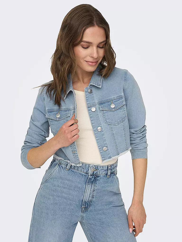 ONLY Jeansjacke Cropped Fit ONLWONDER  hellblau