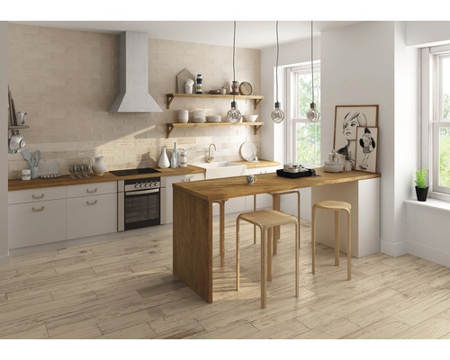 Porseleinen wand- en vloertegel Tribeca miel 20 x 120 x 1,14 cm