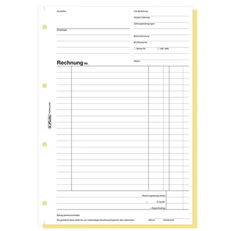 Herlitz Formularbuch Rechnung 306, DIN A4, 2 x 40 Blatt