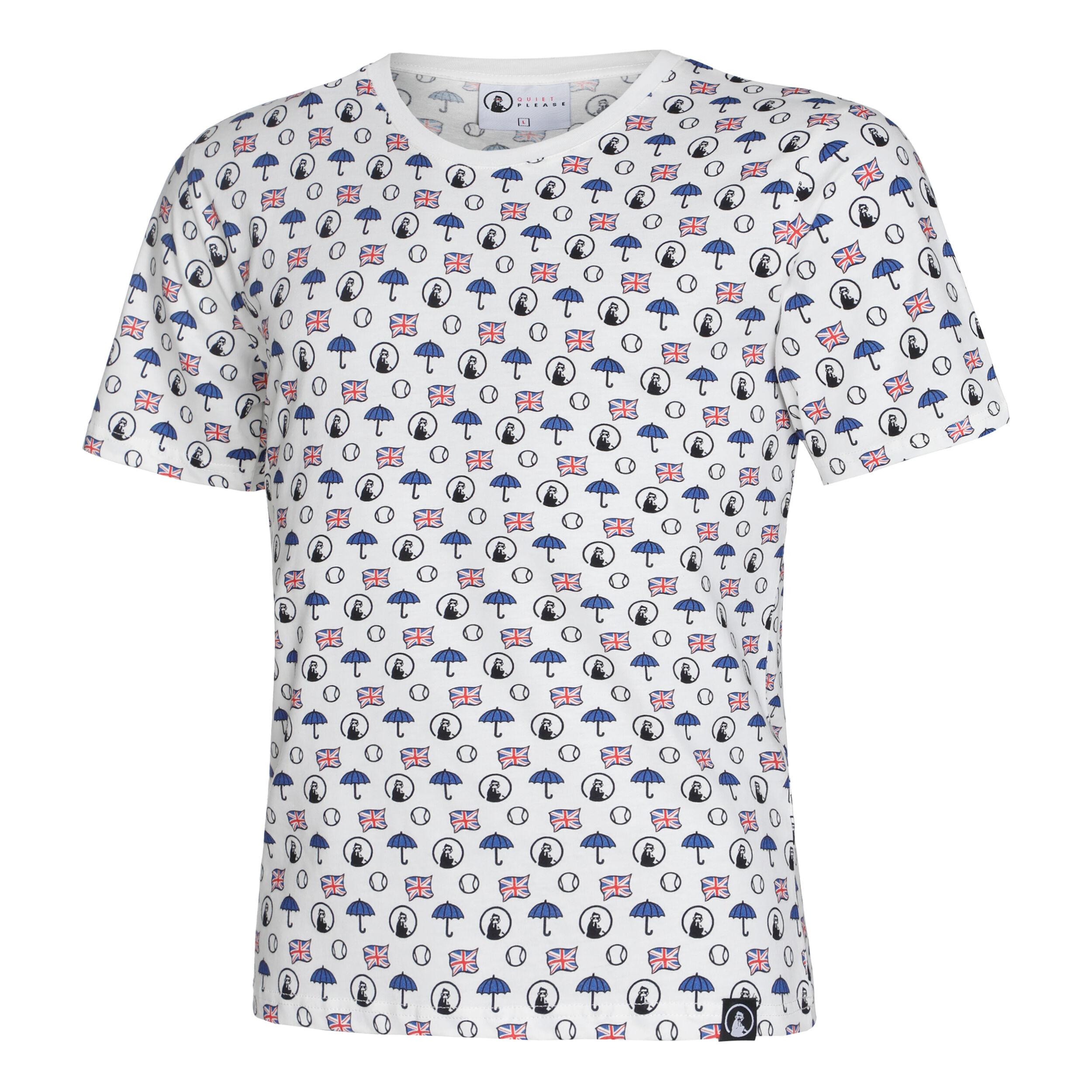 Quiet Please London Statement T-shirt Hommes - Blanc , Multicouleur