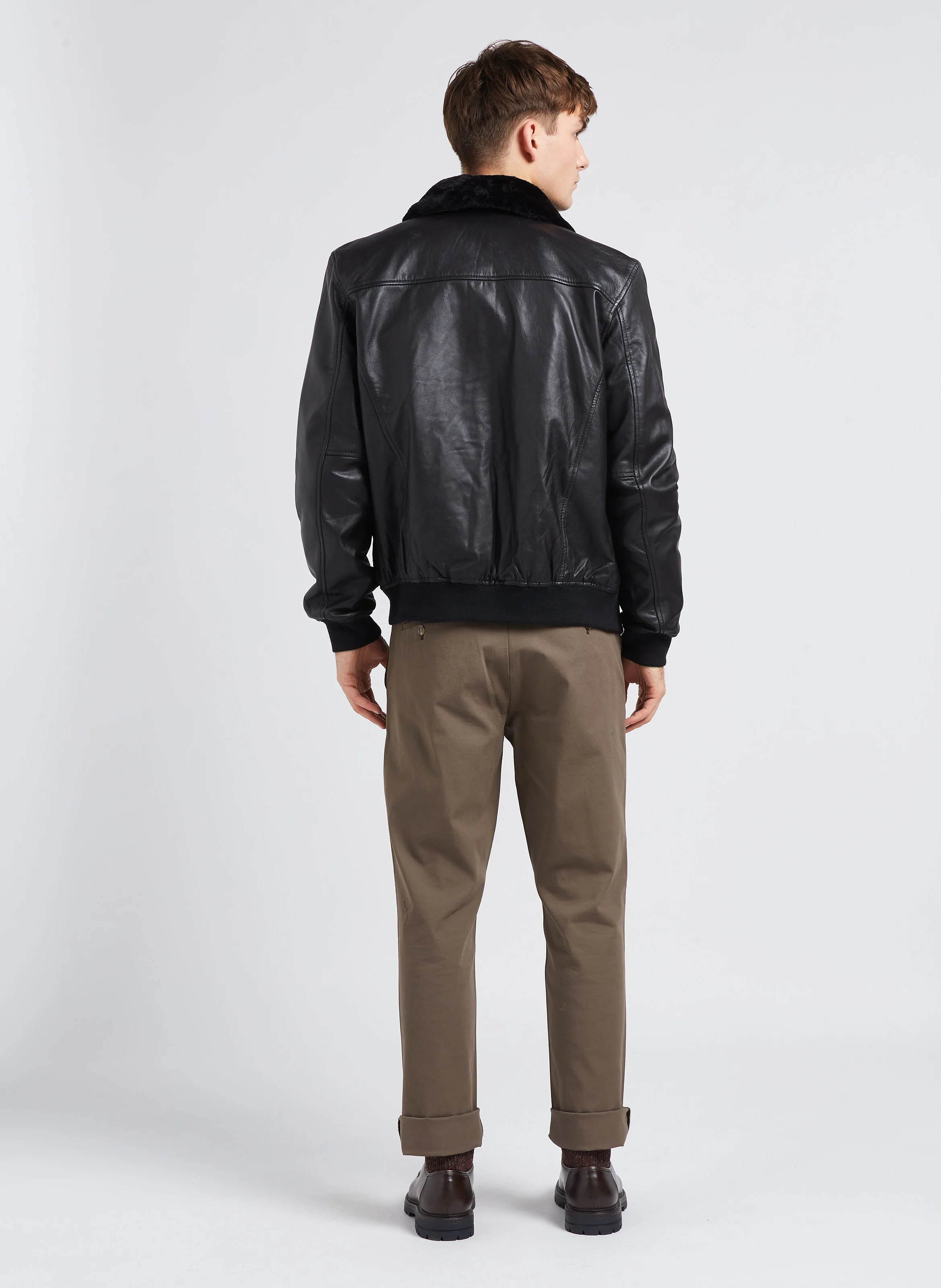 Pantalon chino en coton stretch | Kaki