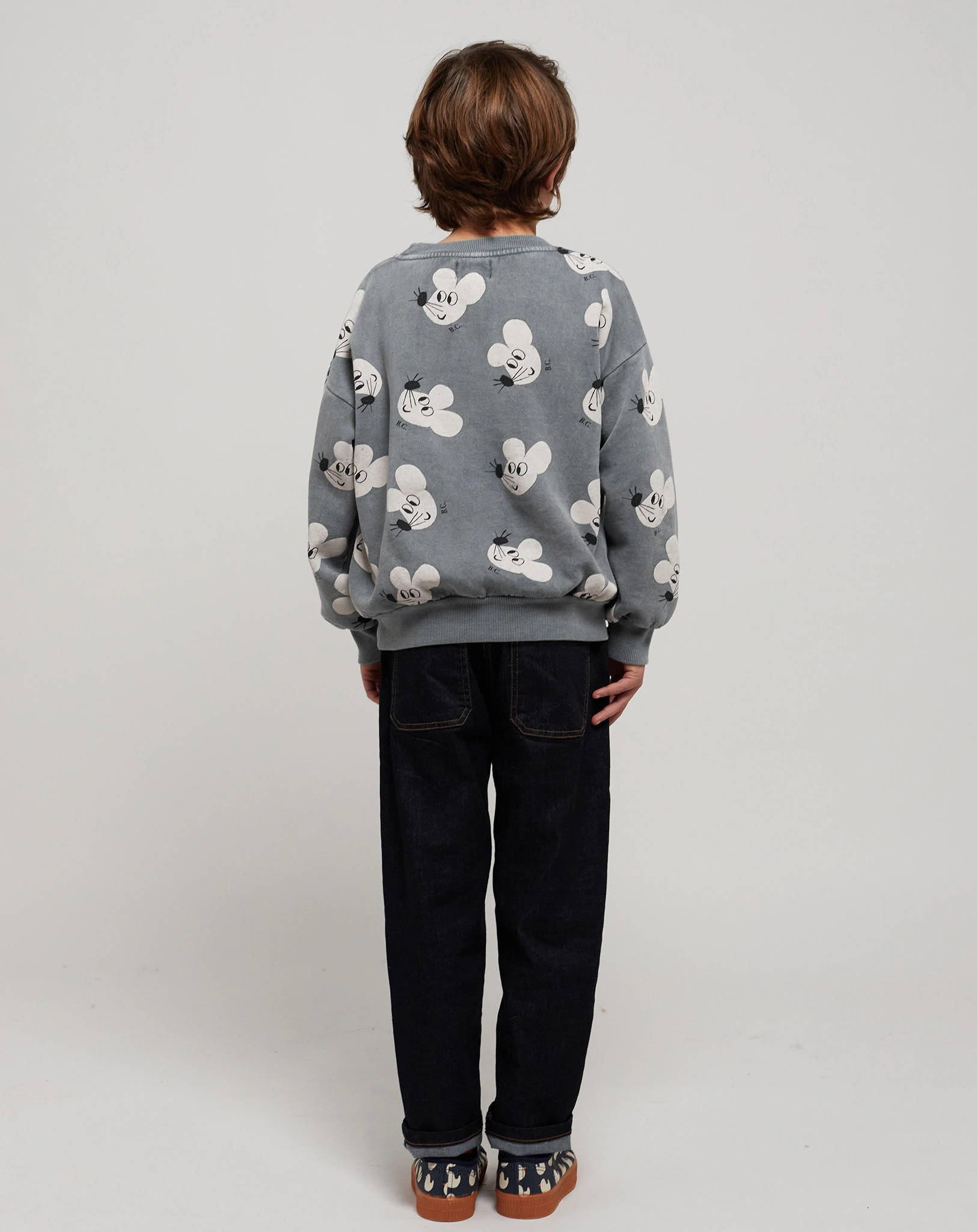 Sweatshirt MOUSE ALL OVER in grau