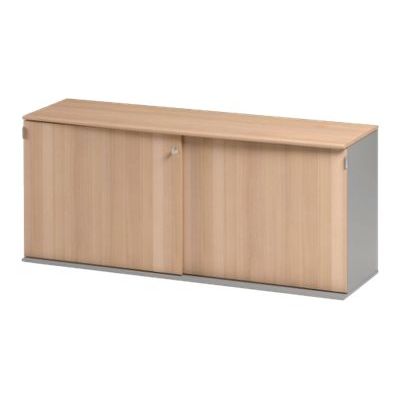 Crédence JAZZ+ - L160 x H74 x P48 - 2 portes coulissantes - Hêtre ambré