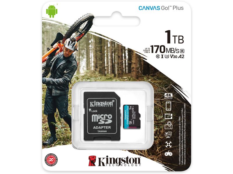 Kingston microSDXC-Karte Canvas Go! Plus 1 TB MicroSD-Karte, UHS-I, U3, V30, A2, 1000