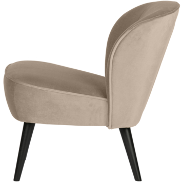 WOOOD fauteuil Sara fluweel khaki velvet