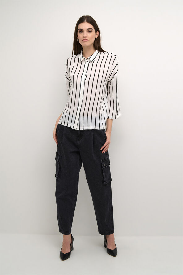 Kaffe KAbeathe Shirt Chalk/black stripe