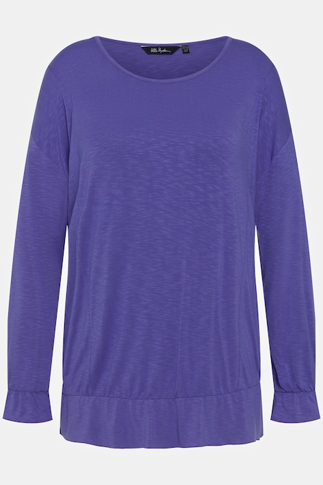Shirt, Volants, Oversized, Rundhals, Langarm