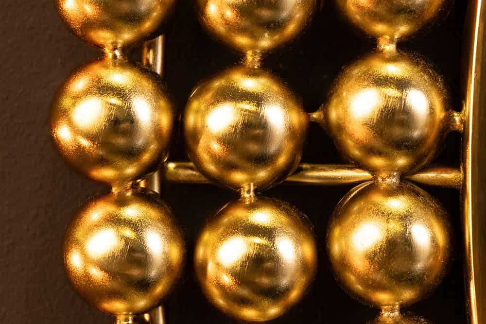 Runder Wandspiegel PEARLS 75cm gold Metall