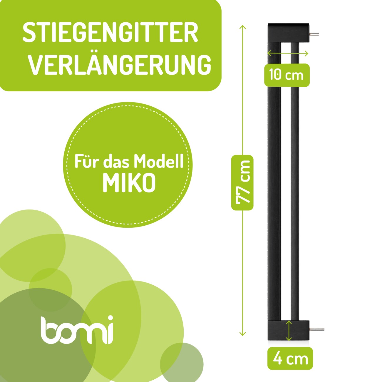 bomi Verlängerungen - 77 cm für Miko Schwarz XXS