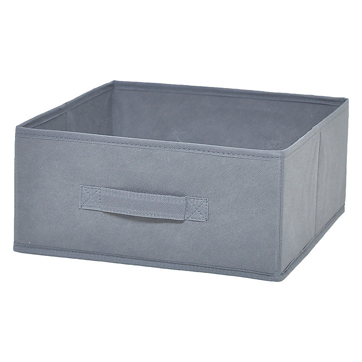 Boîte de rangement rectangulaire en textile Mixxit coloris gris foncé