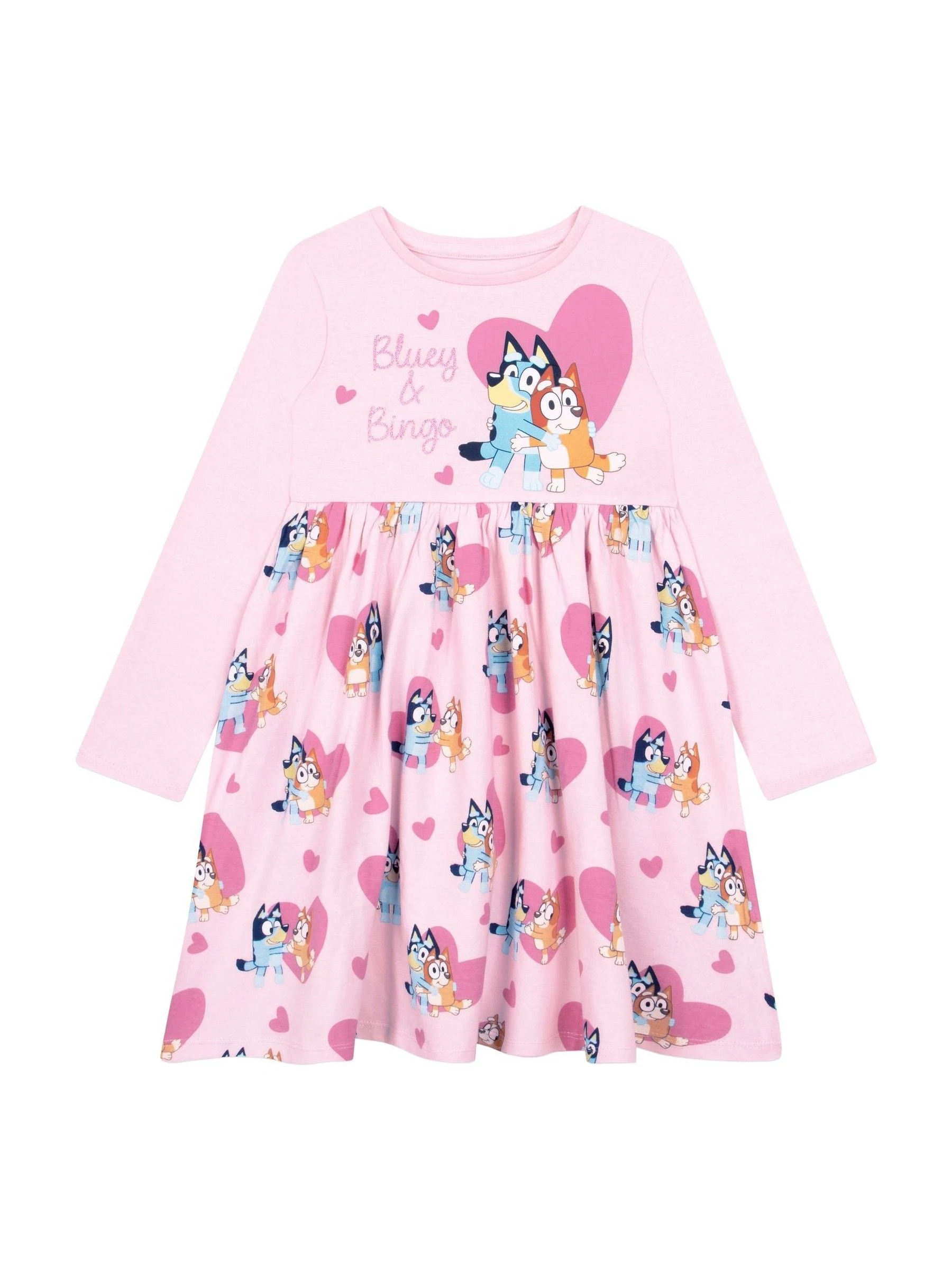 Character Bluey Long Sleeve 100% Cotton Dress