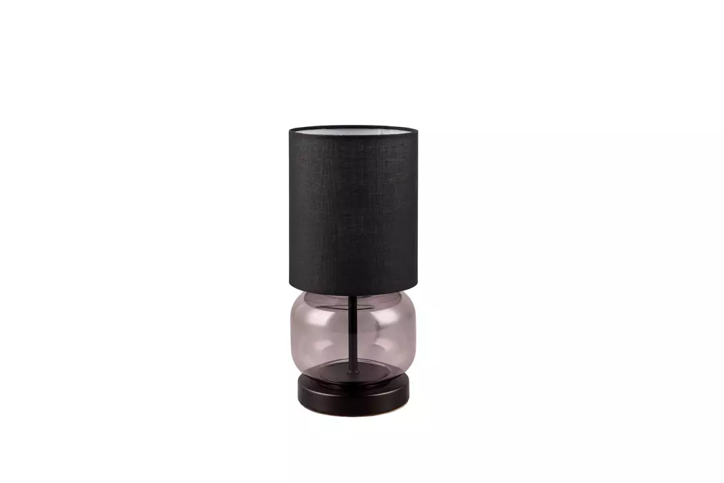 Tischleuchte Glas, rauchig schwarz