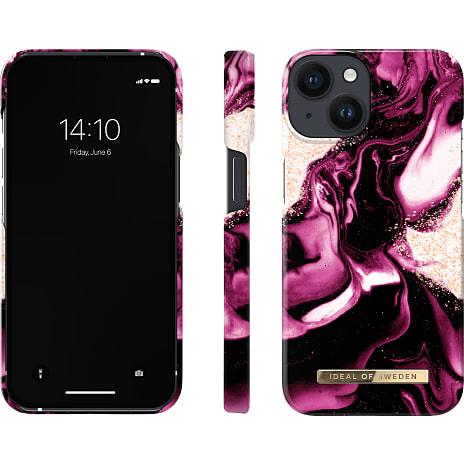 Ideal of Sweden iPhone 14 cover - Golden Ruby Marble