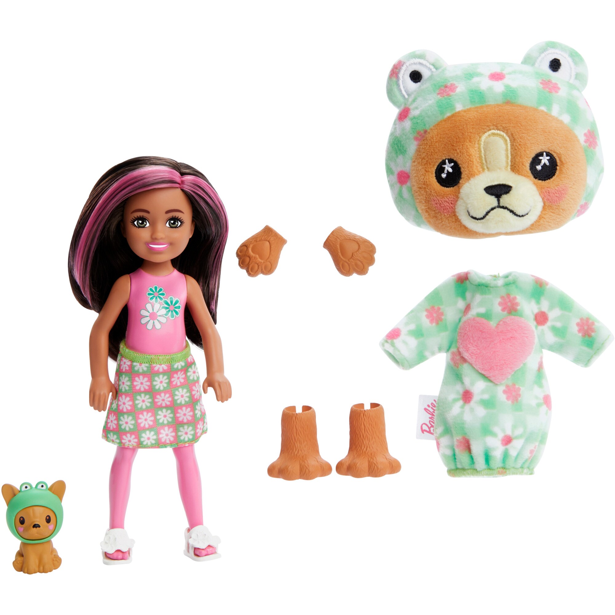 Mattel Puppe Barbie Cutie Reveal Chelsea Costume Cuties Serie - Dog in Frog