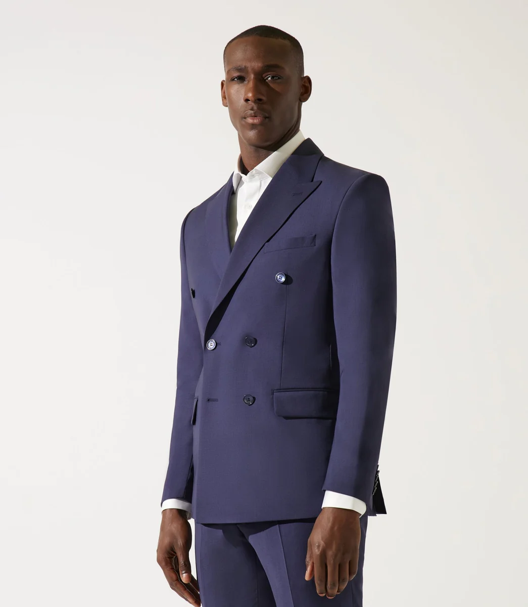 Costume croisé bleu marine