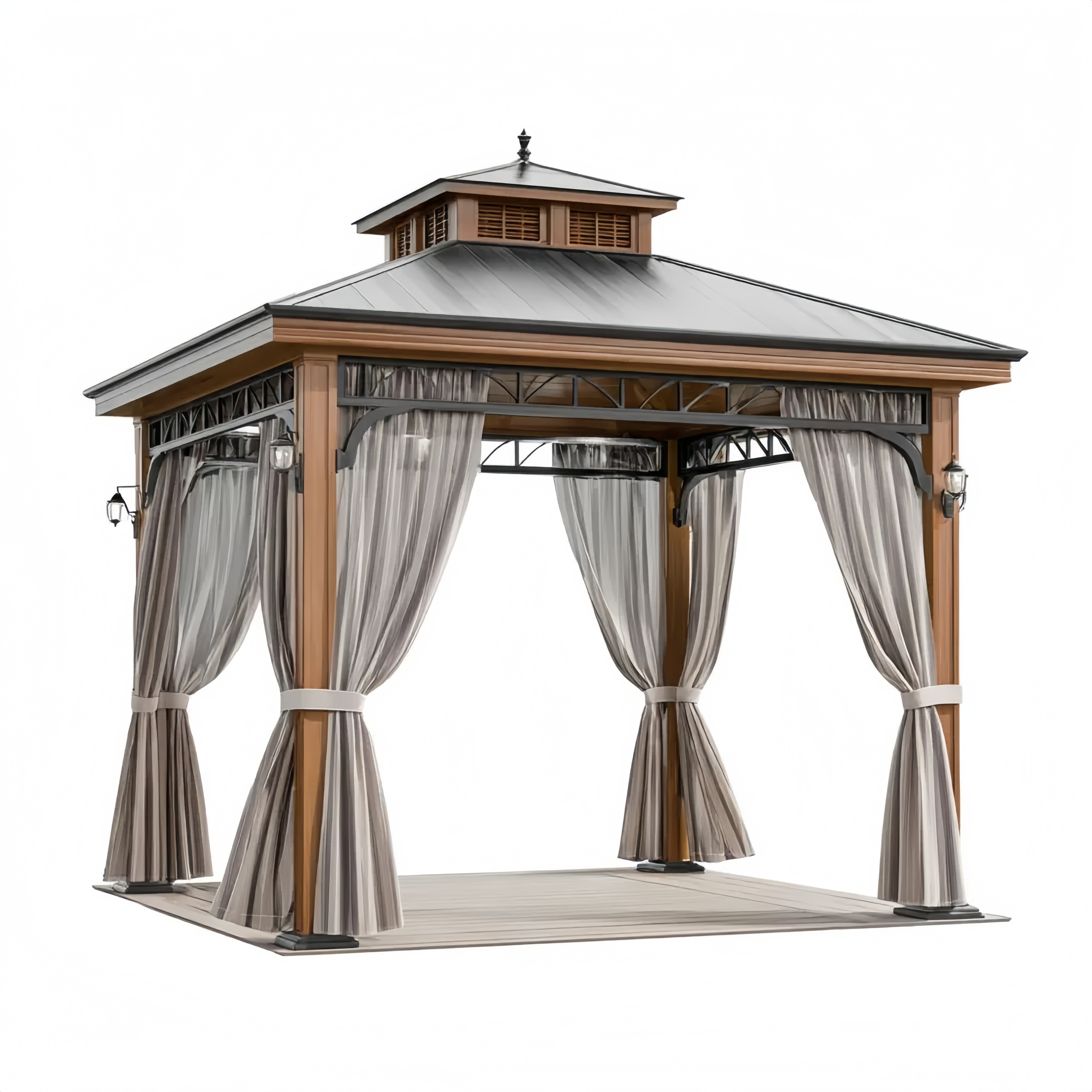 Gartenpavillon - Metallrahmen 300x300x250 cm - Beige - Modernes Design