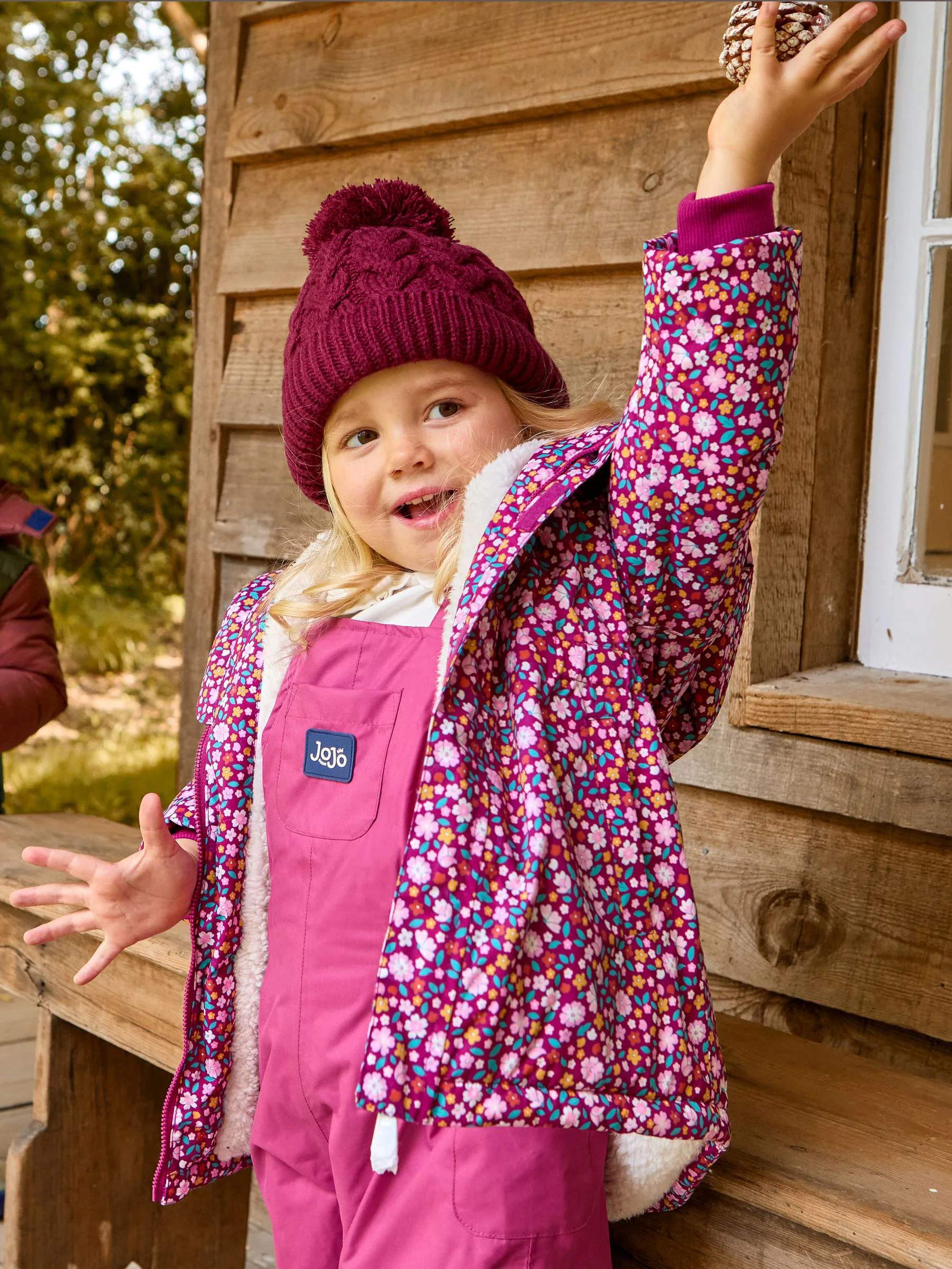 Roze met vrolijke print - JoJo Maman Bébé Lined Parka