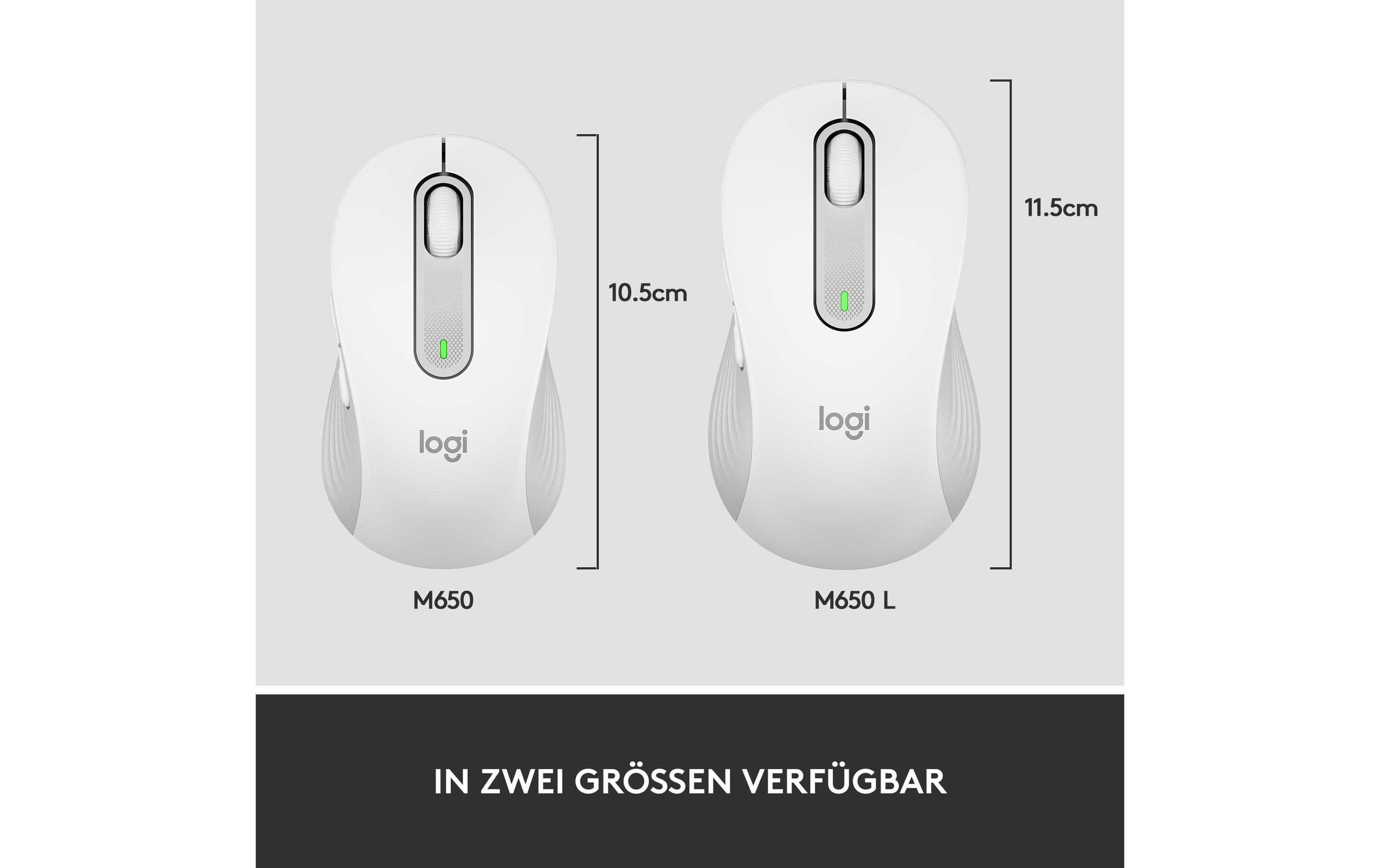 Maus Signature M650 WeissPräzise Wireless-Maus mit «Logitech SilentTouch»-Technologie