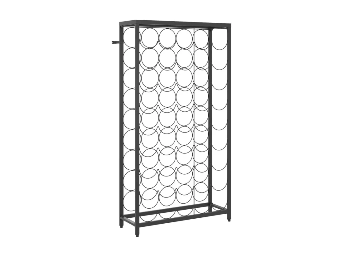 Casier à bouteilles de 45 bouteilles noir 54x18x100cm fer forgé