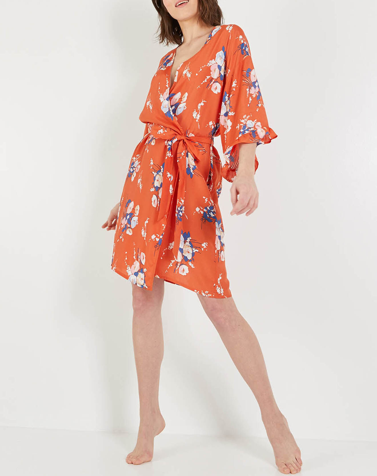 Laurence Tavernier Kimono Mona imprimé orange