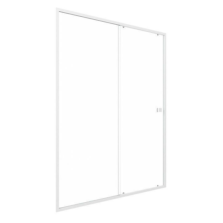 Porte de douche coulissante blanc Galedo Spot transparent 140cm