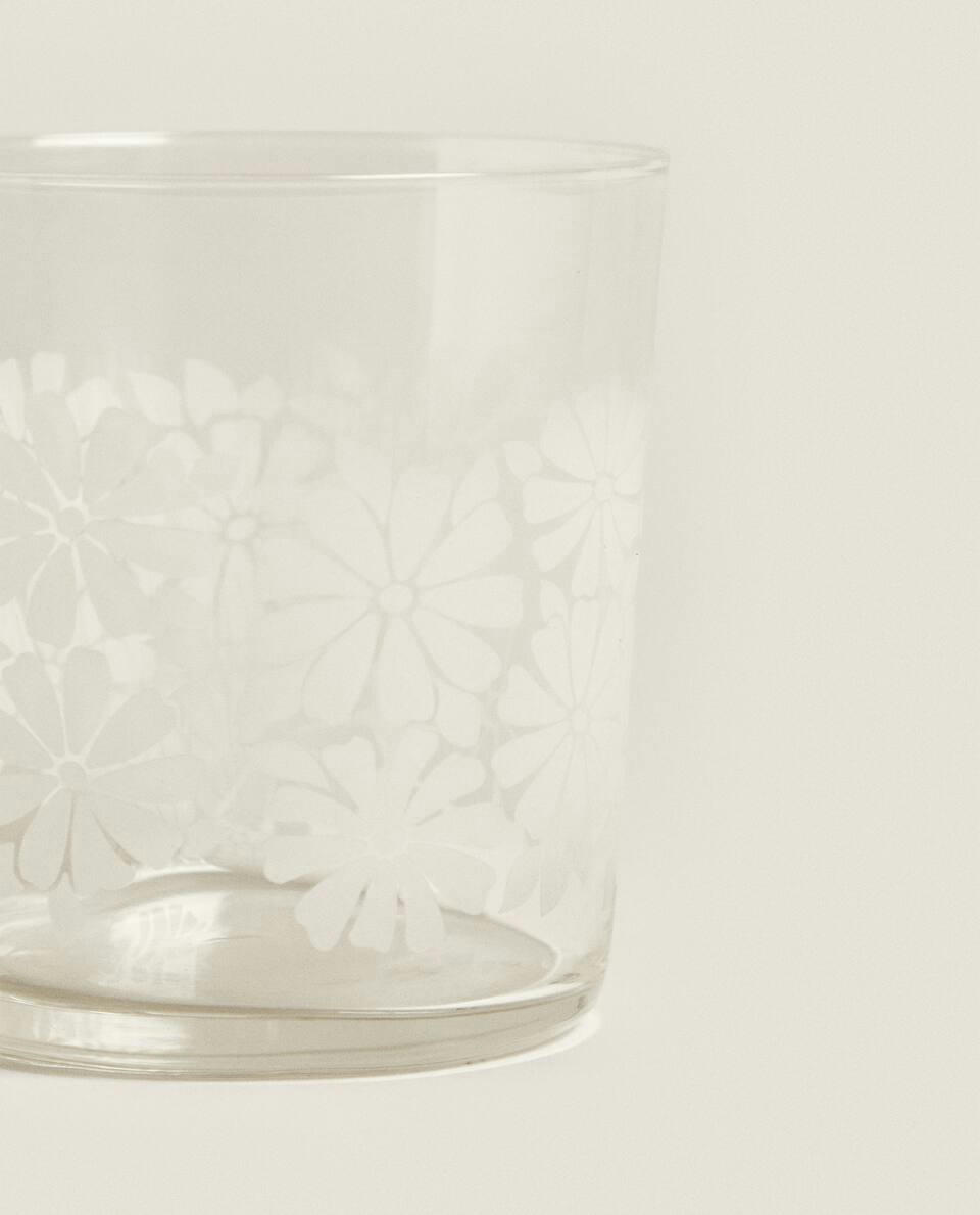 COPO DE VIDRO FLORAL