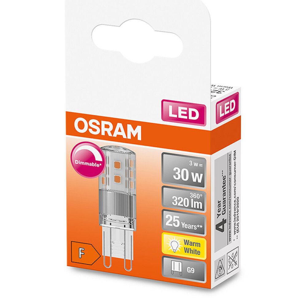 LYSPÆRE OSRAM LED PIN G9 2700K 3W
