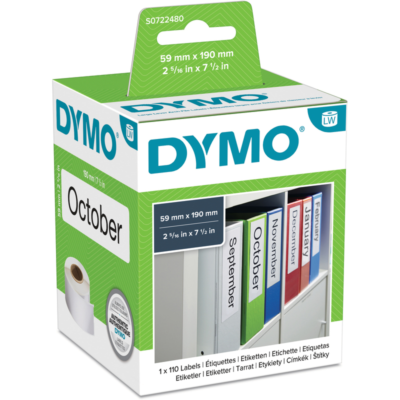 Dymo Ordner-Etiketten LabelWriter, S0722480, 59 x 190 mm