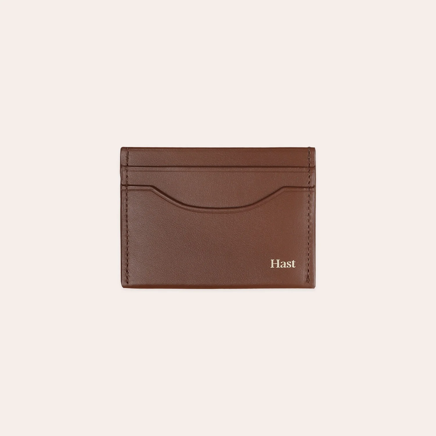 Brown smooth leather card holder