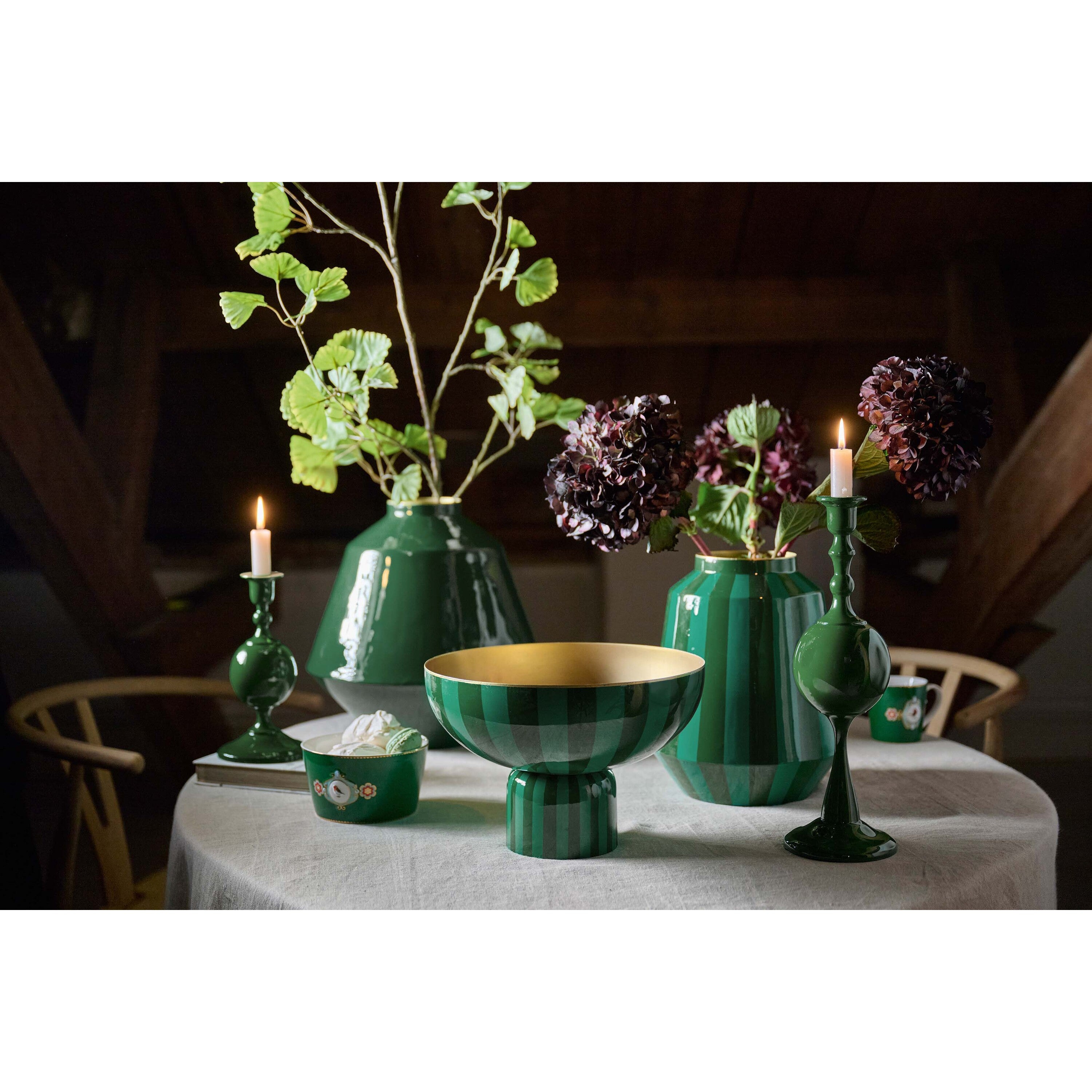 Pip Studio Kandelaar Sphere - van Metaal - Groen - 44cm