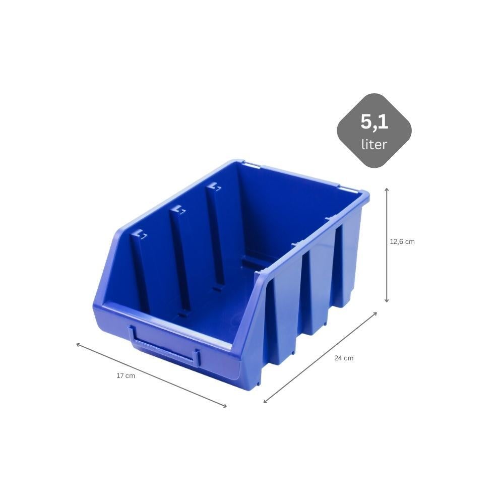 PROREGAL SuperSaver Set 10x Opbergdoos 3 HxBxD 12,6 x 17 x 24 cm Polypropyleen Blauw