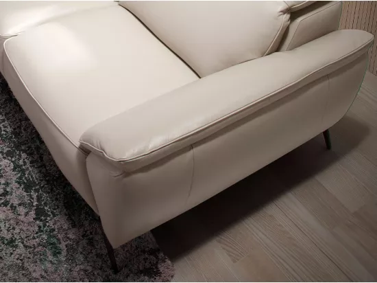 Canapé 3 places en cuir gris taupe 6132 ANGEL CERDA