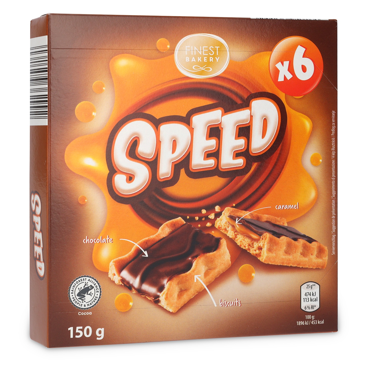 FINEST BAKERY Gebäckriegel, Karamell 6 x 25 g