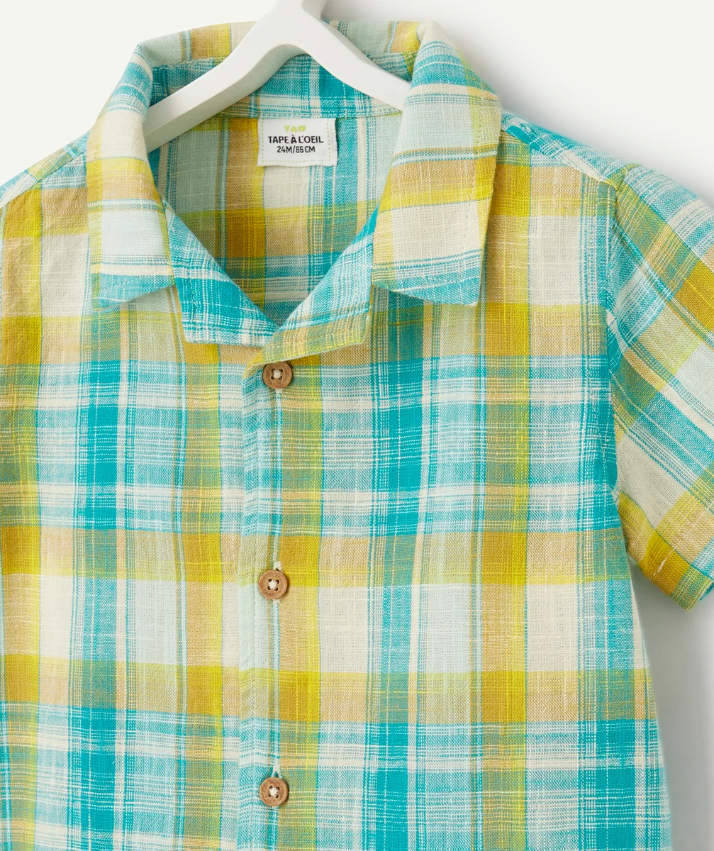 chemise bébé garçon à carreaux avec bob