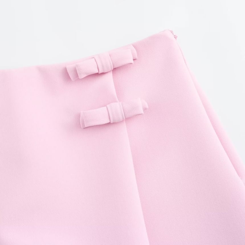Sensarra - Mini-rok met halfhoge effen strik