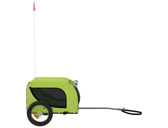 VIDAXL - Remorque de vélo pour chien vert et noir tissu oxford et fer