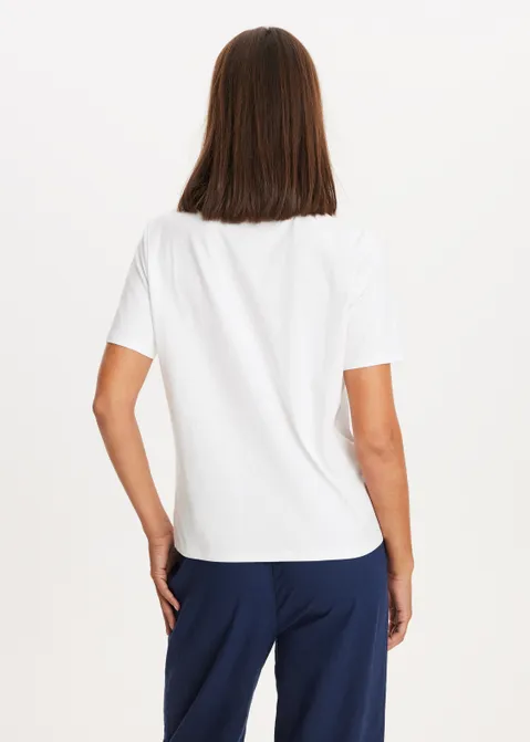 T-shirt met print kers wit (WIT)