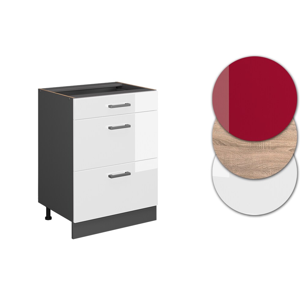 Vicco Schubladenunterschrank Küchenschrank Küchenzeile R-Line 60 cm Anthrazit Weiß Schublade