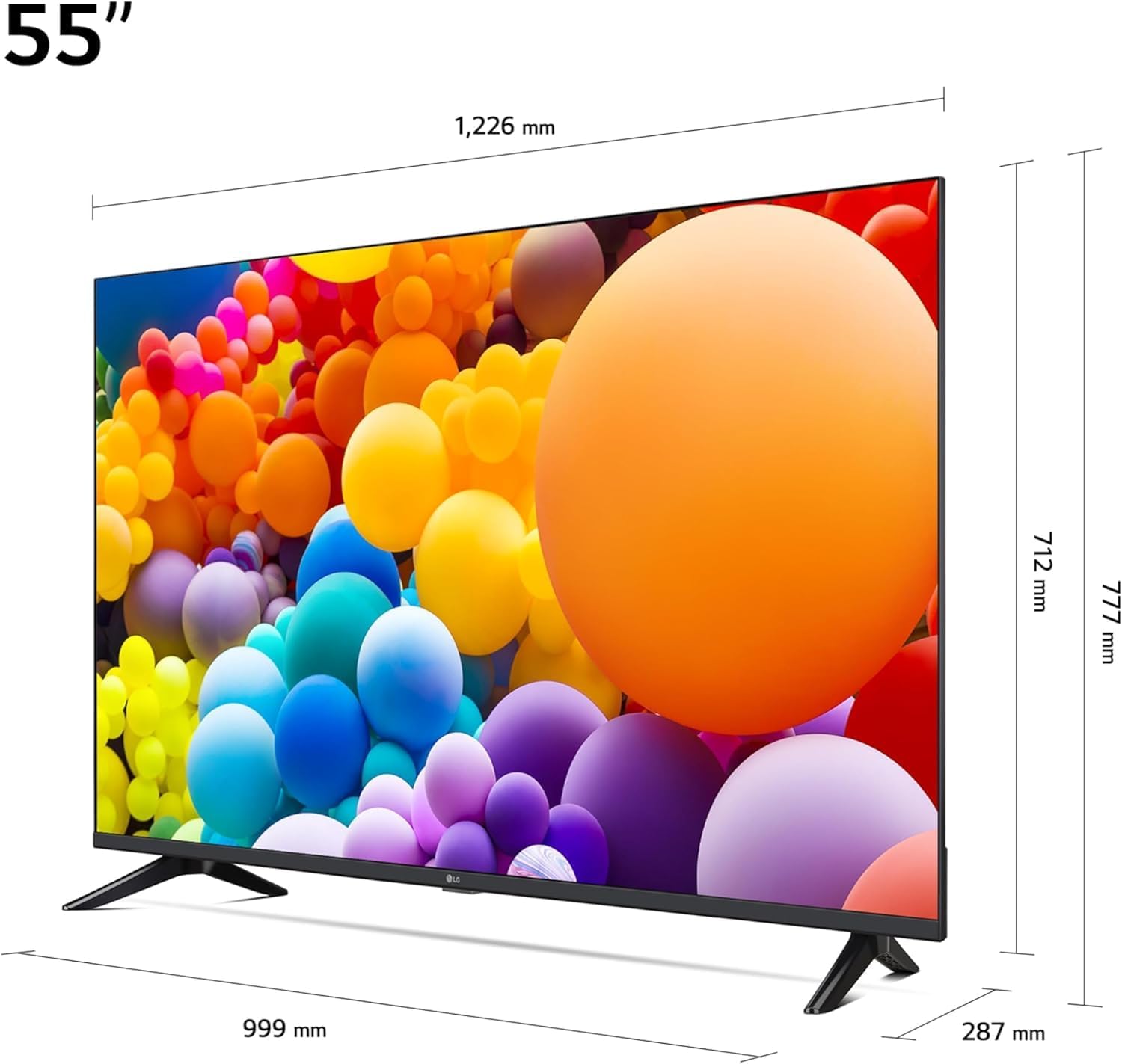 LG TV LED 2024 | 55UT73 | 55 Pouces | UHD | Processeur α5 gen 7 AI 4K, Noir [Classe énergétique G]