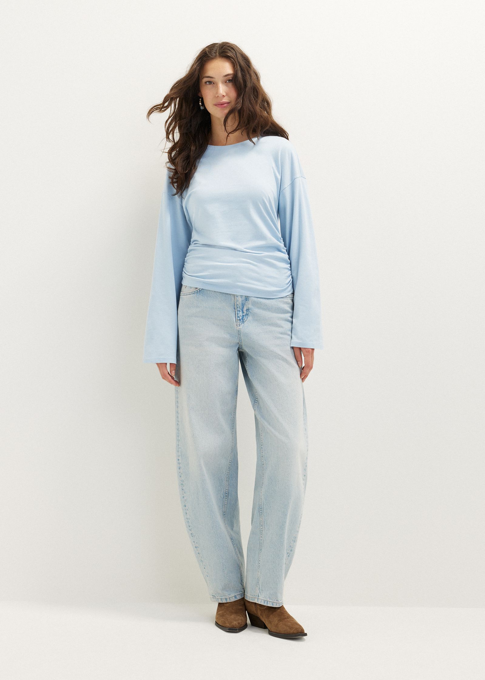 Longsleeve met zijplooi